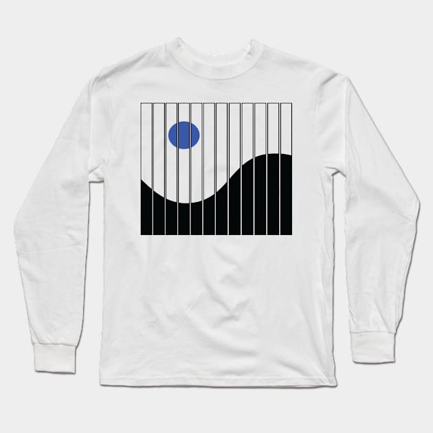 Broken Waves Geometric Pattern Long Sleeve T-Shirt by Liam Warr